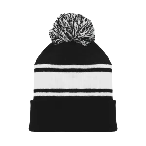 Athletic Knit (AK) A1830A-221 Adult Black/White Hockey Toque/Beanie