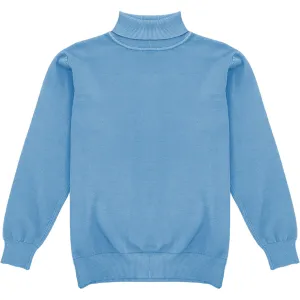 Baby Blue Mens Long Sleeve Knit Turtleneck Sweater