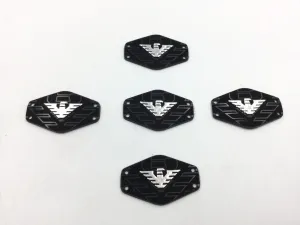 Black & Silver Hexagonal Shaped Patches