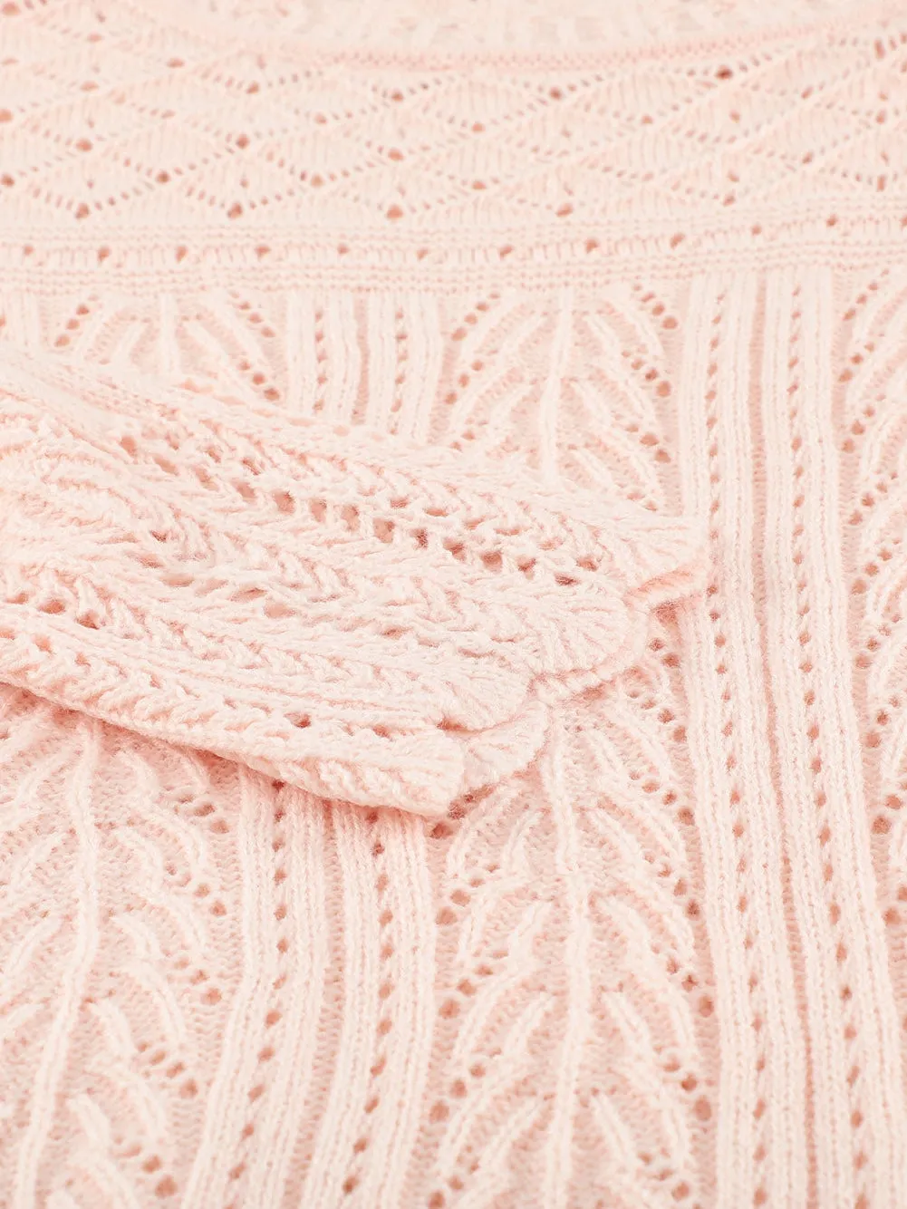 Blush Pink Relaxed Fit Knit Pullover