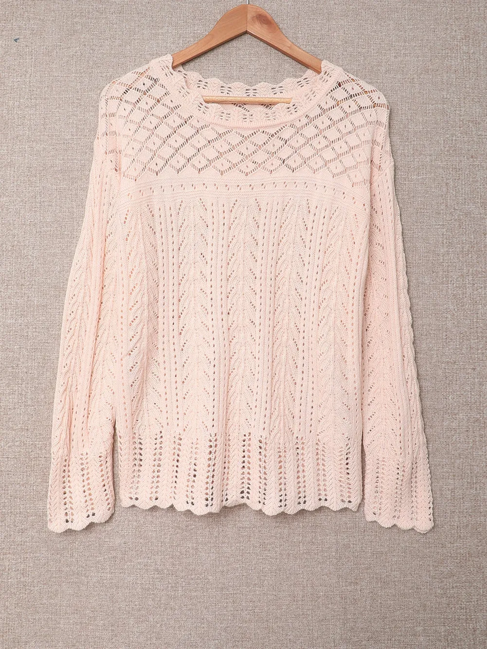 Blush Pink Relaxed Fit Knit Pullover