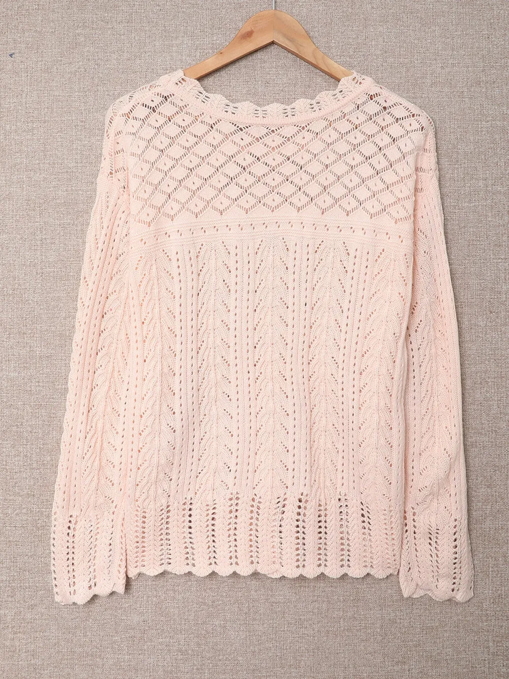 Blush Pink Relaxed Fit Knit Pullover