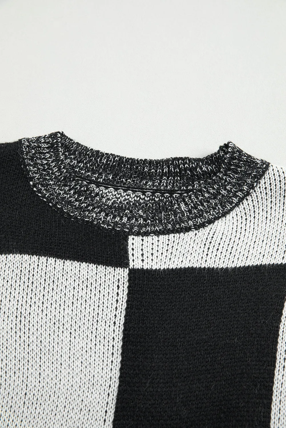 Checkered Print Drop Shoulder Sweater