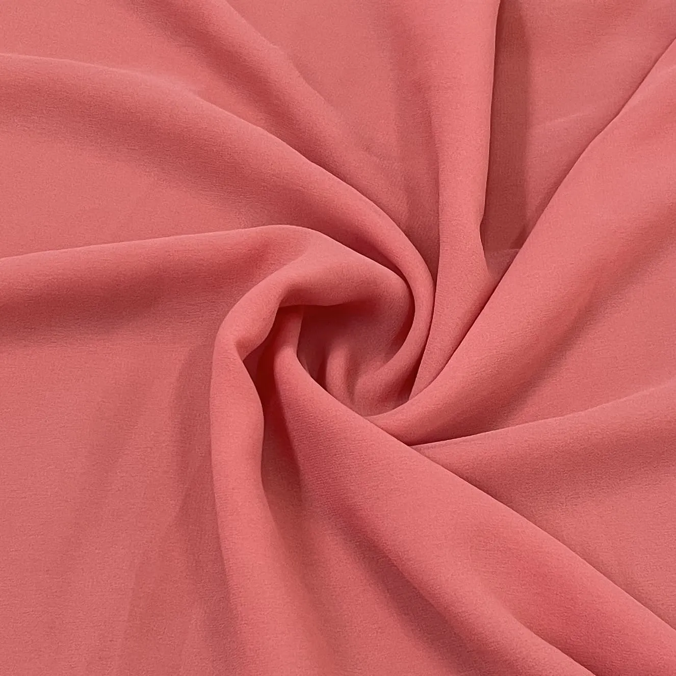 Classic Coral Pink Solid Georgette Fabric