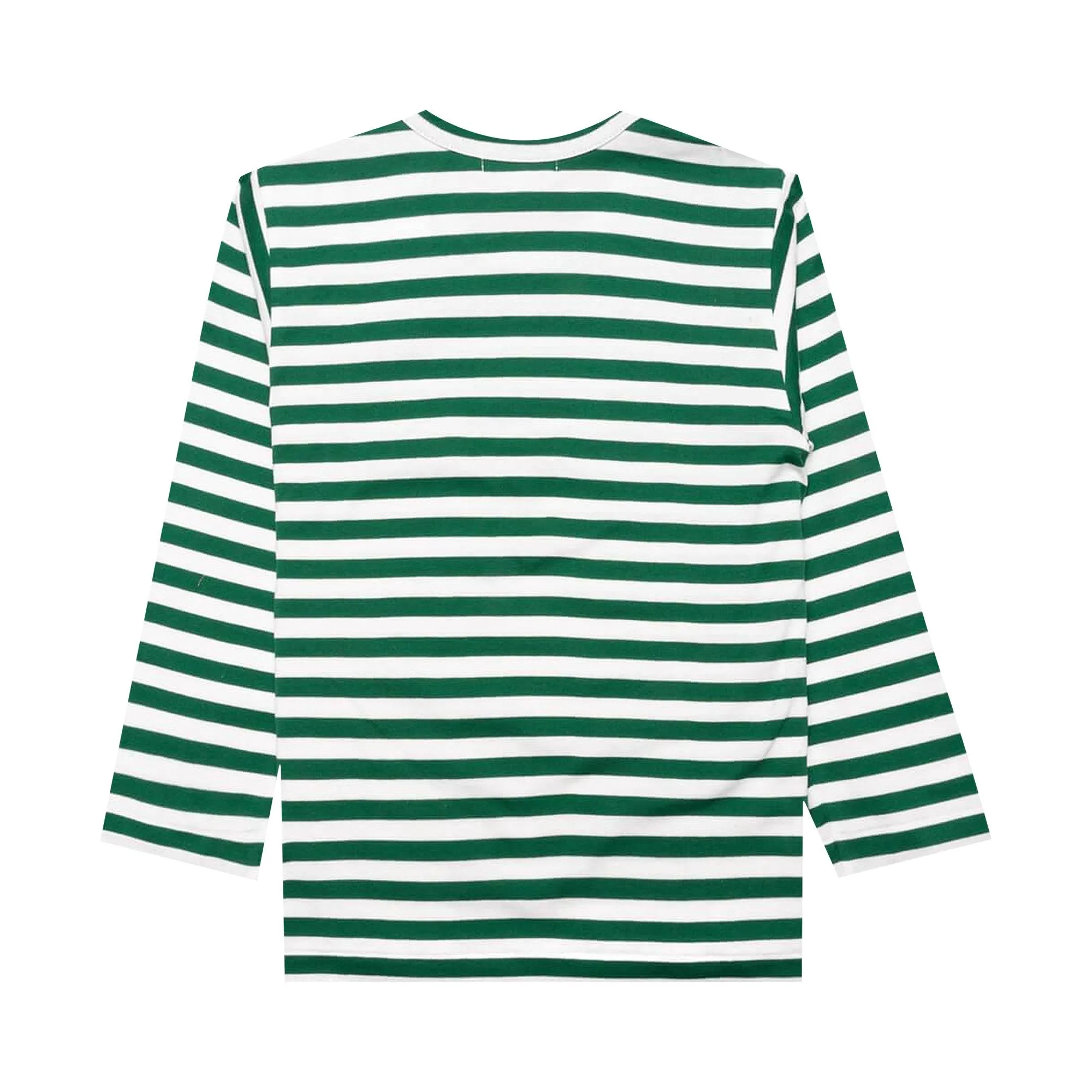 Comme des Garçons PLAY children's long sleeve T-shirt with striped heart color Green/white