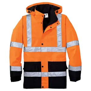 CornerStone Men's Safety Orange/Black ANSI 107 Class 3 Waterproof Parka