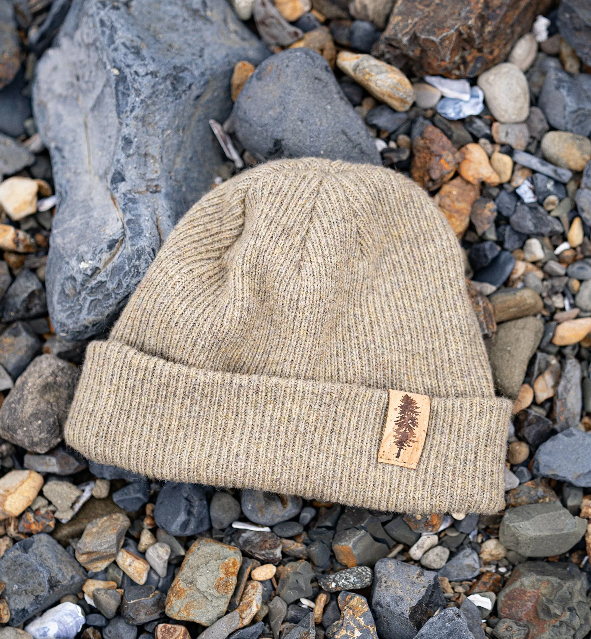 Doug Fir 100% Merino Wool   Cork Beanie | Olive