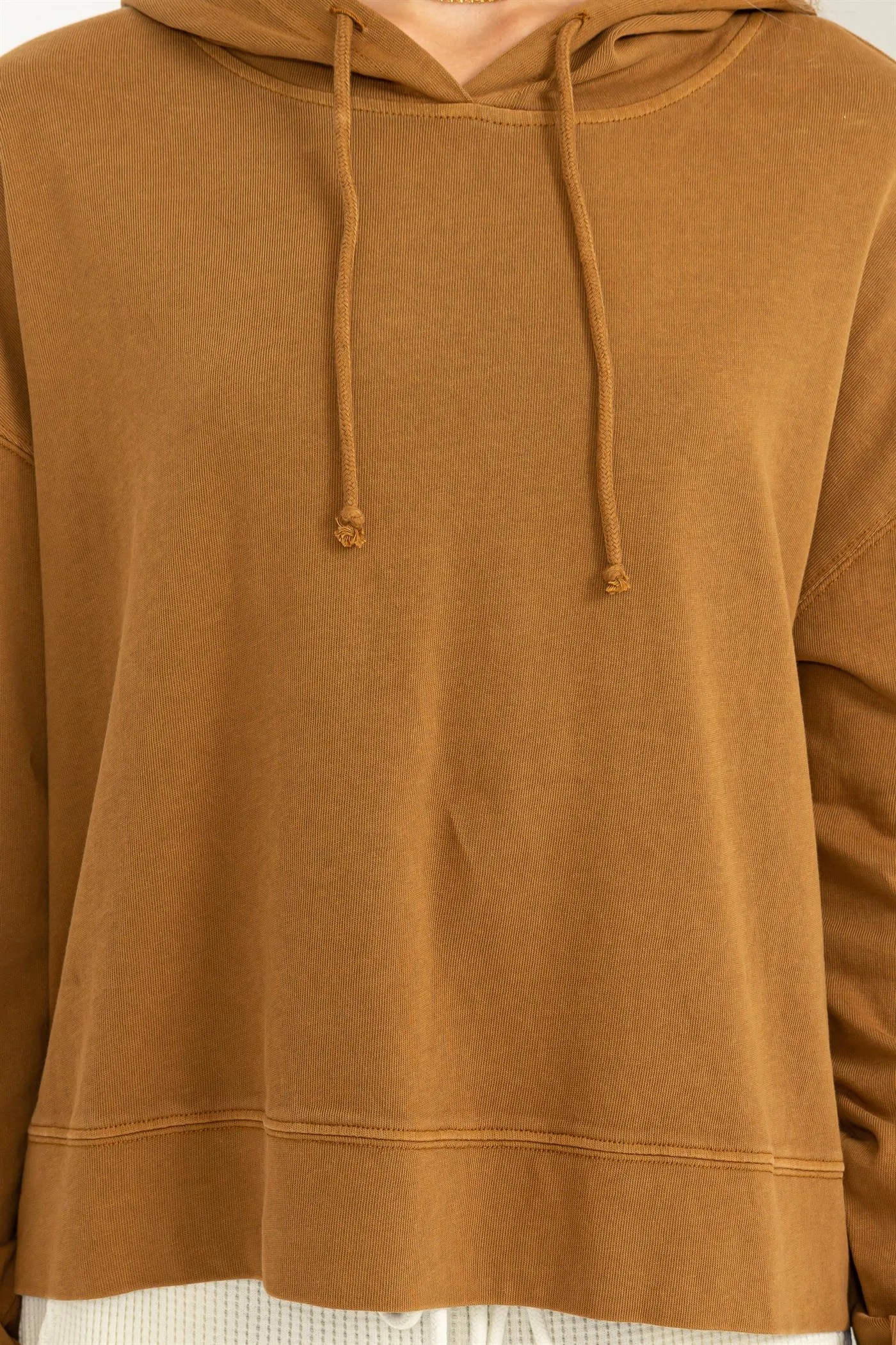 DZ23E999-LONG SLEEVE DRAWSTRING HOODIE