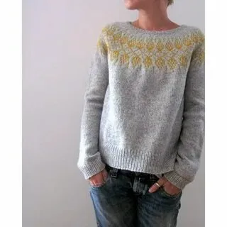 Fair Isle Crewneck Sweater Winter Holiday Oversized Soft Long Sleeve Knitted Pullover Top