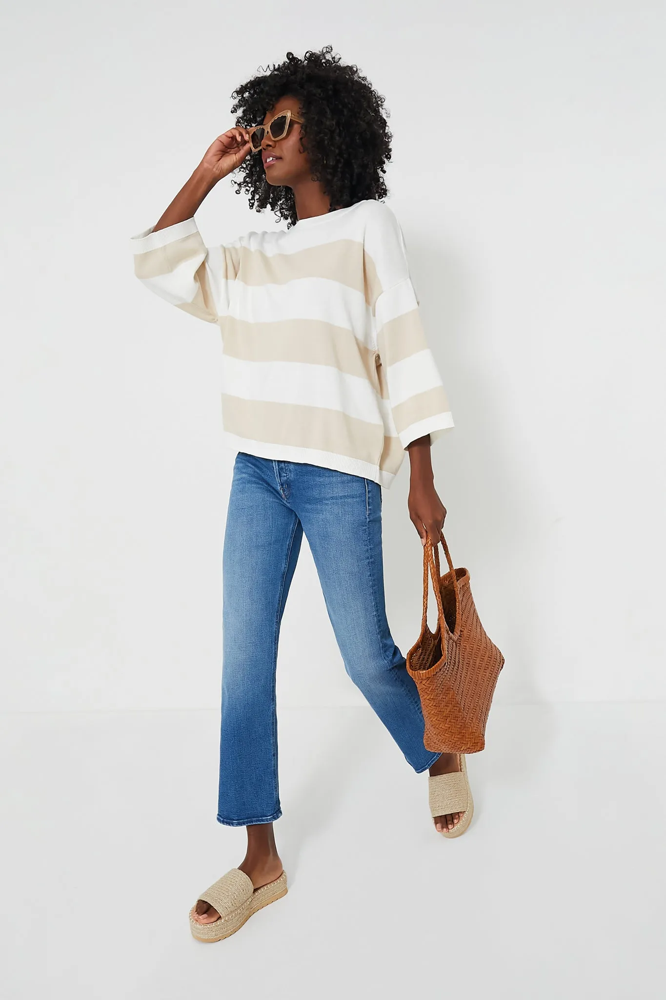 French Oak Stripe Vivienne Knitted Jumper