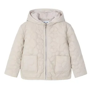 Girls Flower Quilted Puffer Jacket