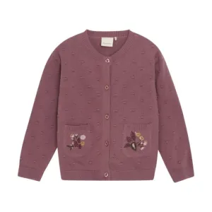 Girls Long Sleeve Knit Cardigan: Deco Rose