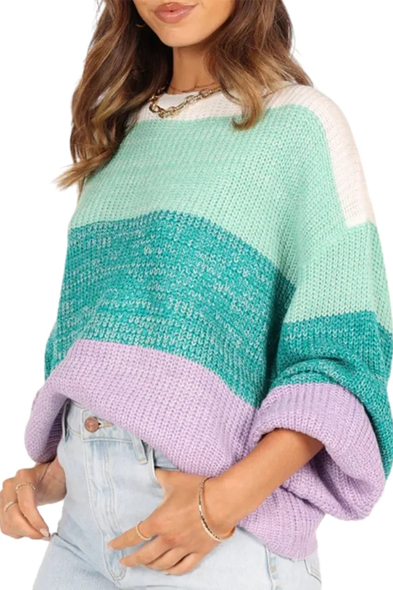 HWT1222 Cozy Colorblock Sweater