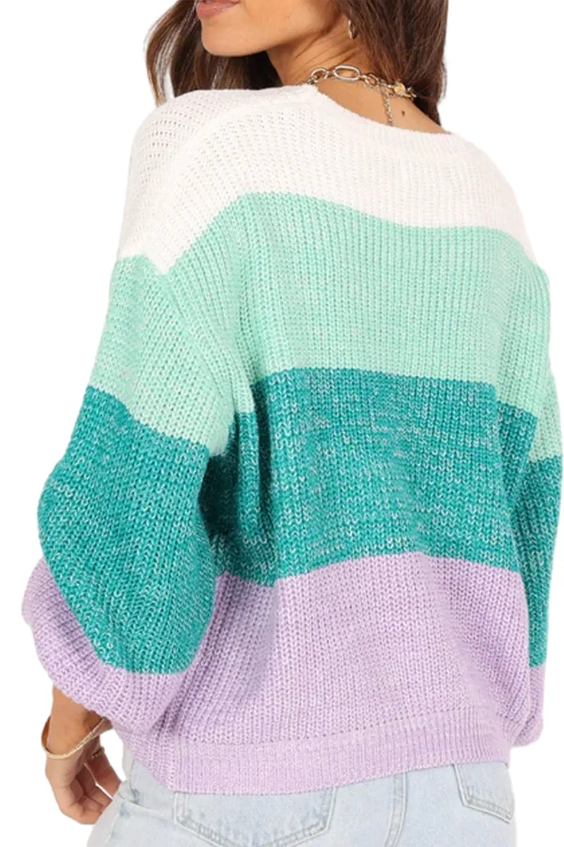 HWT1222 Cozy Colorblock Sweater