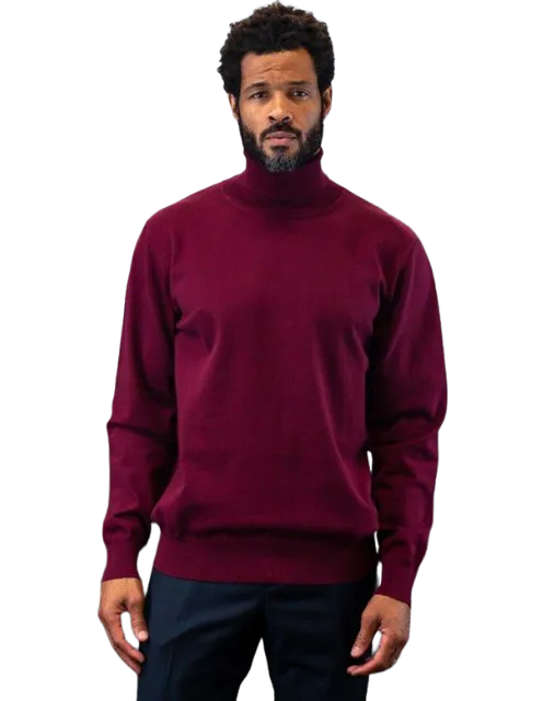 Lavane Burgundy Men's Turtleneck Sweaters Light Blend Regular-Fit