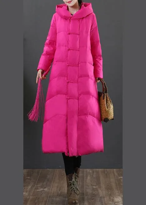 Luxury trendy plus size snow jackets Jackets rose hooded zippered down jacket