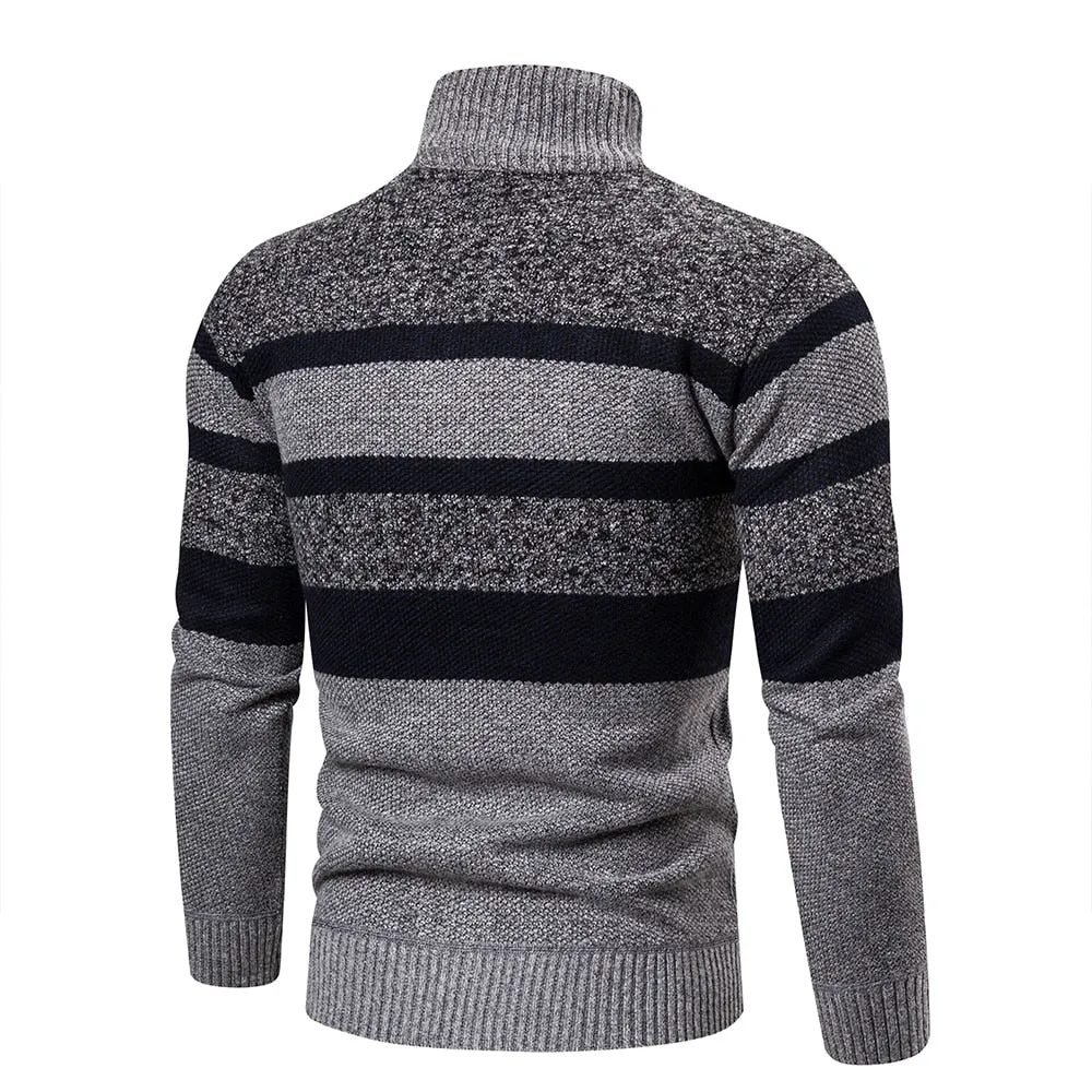 New Autumn Winter Cardigan Men Sweaters Jackets Coats Fashion Striped Knitted Cardigan Slim Fit Sweaters Coat Mens Clothing