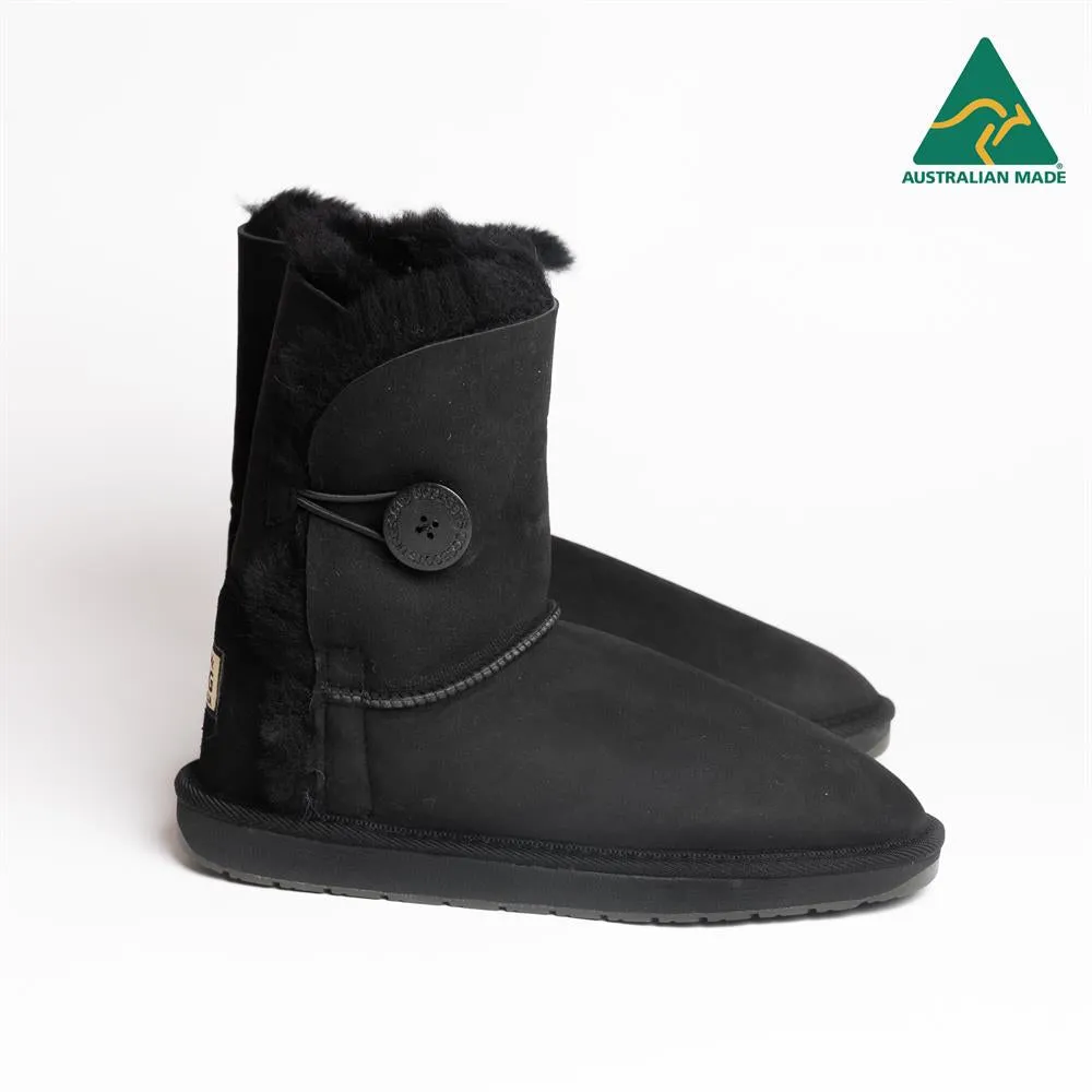 Original UGG Australia Australian Made Short 1 Button Black Ugg Boots