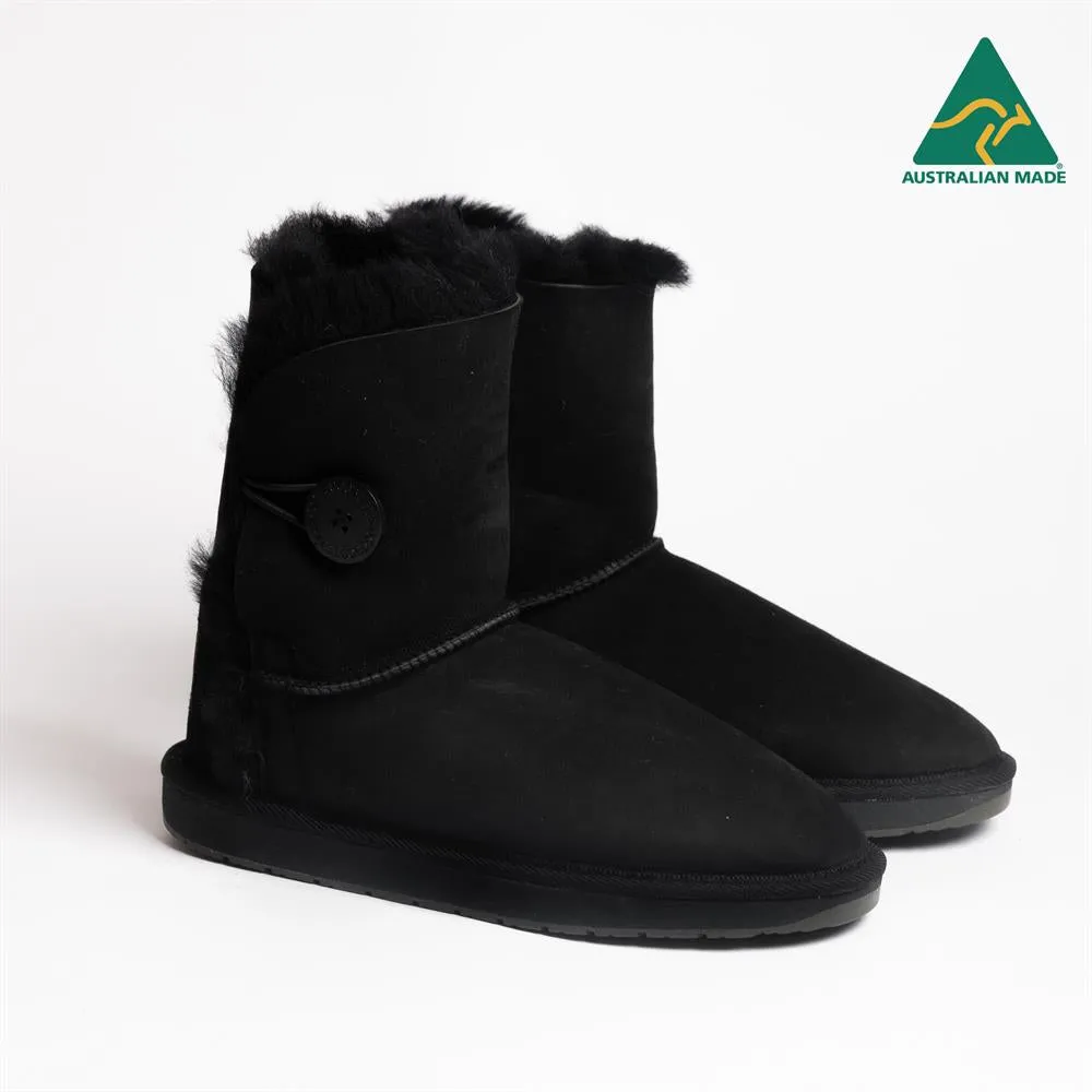 Original UGG Australia Australian Made Short 1 Button Black Ugg Boots