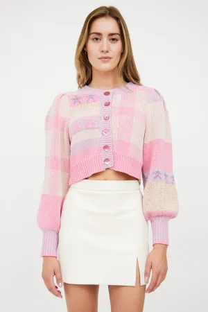 Pink & Multi Pastel Knit Cardigan