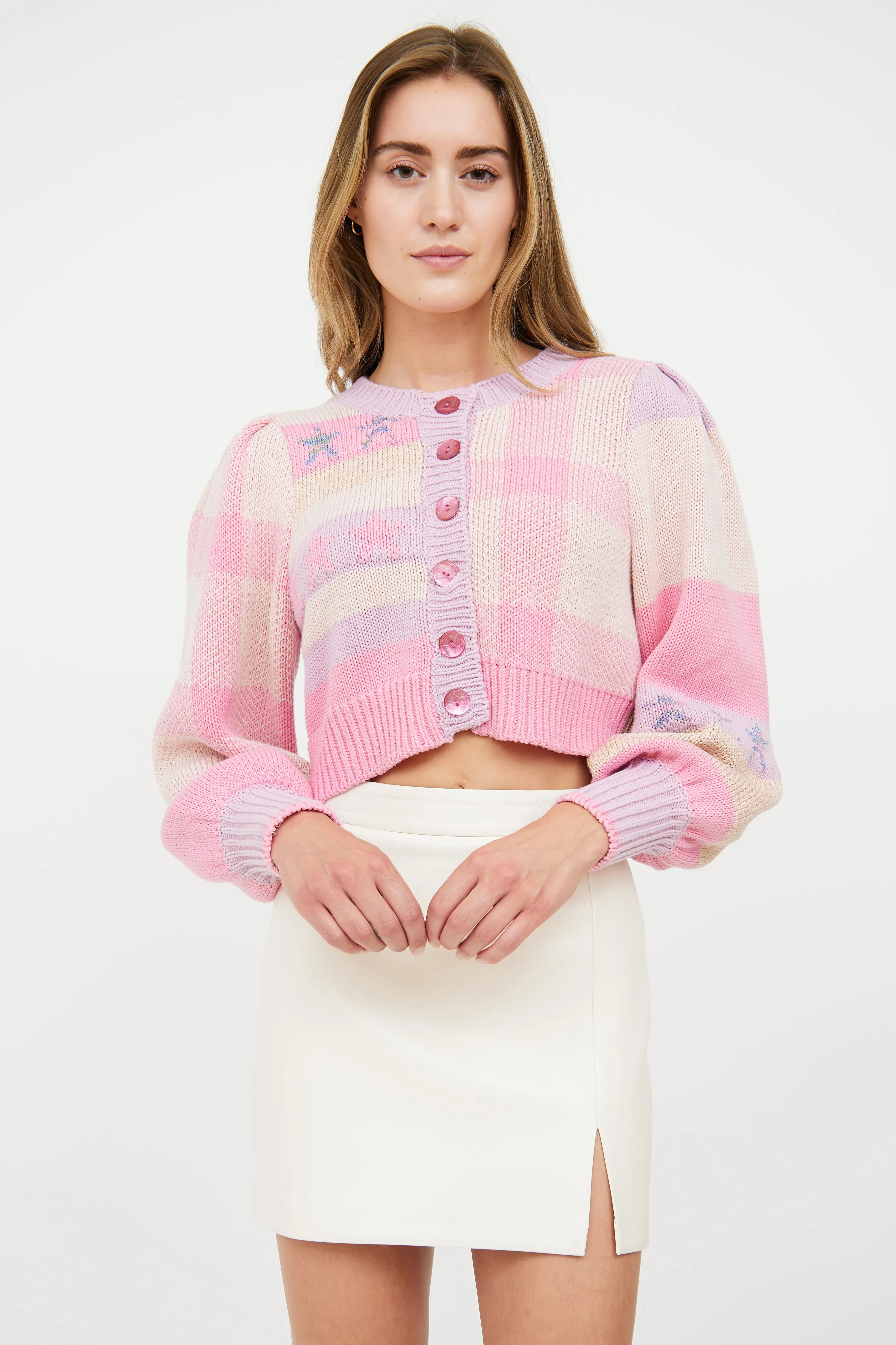 Pink & Multi Pastel Knit Cardigan