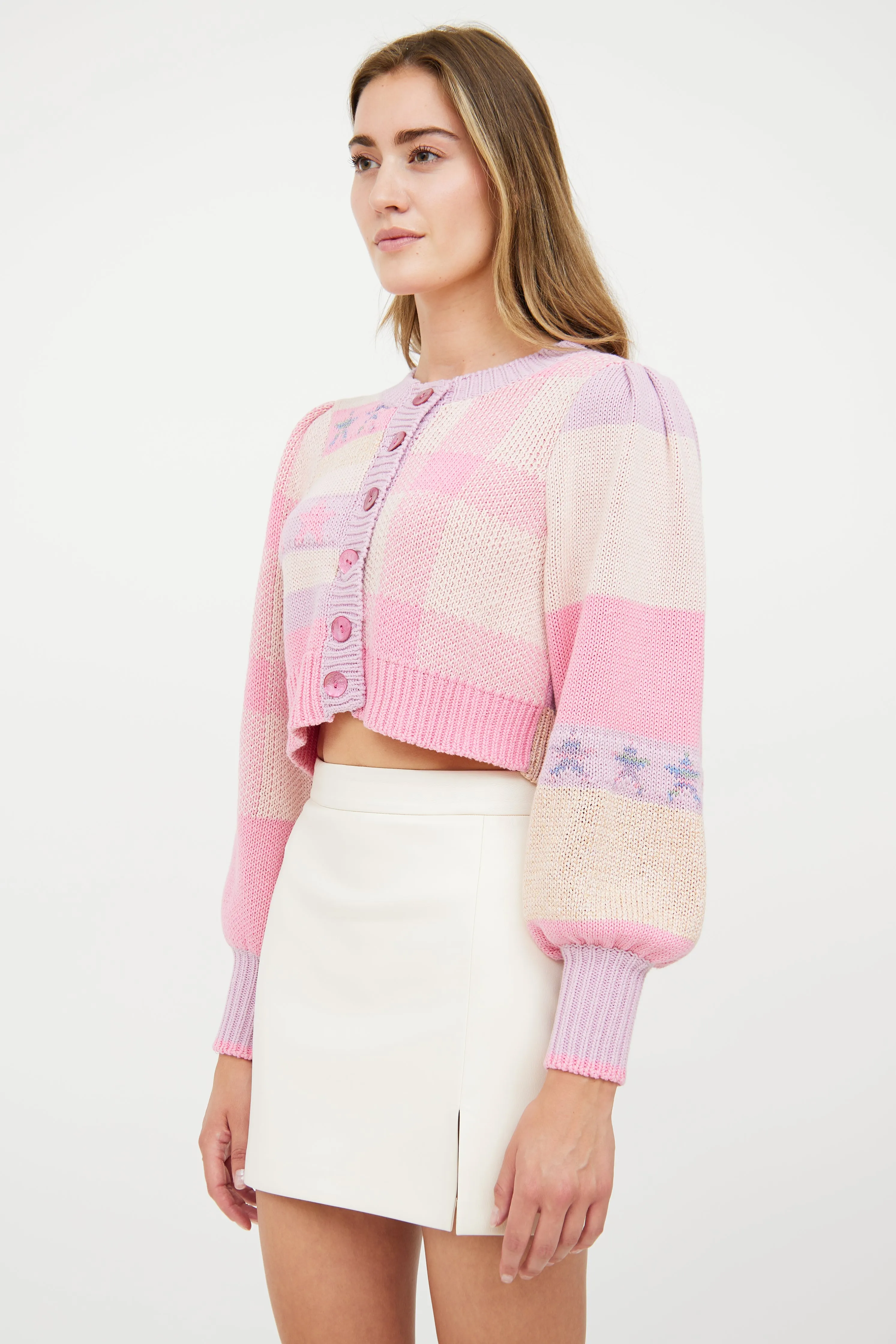 Pink & Multi Pastel Knit Cardigan