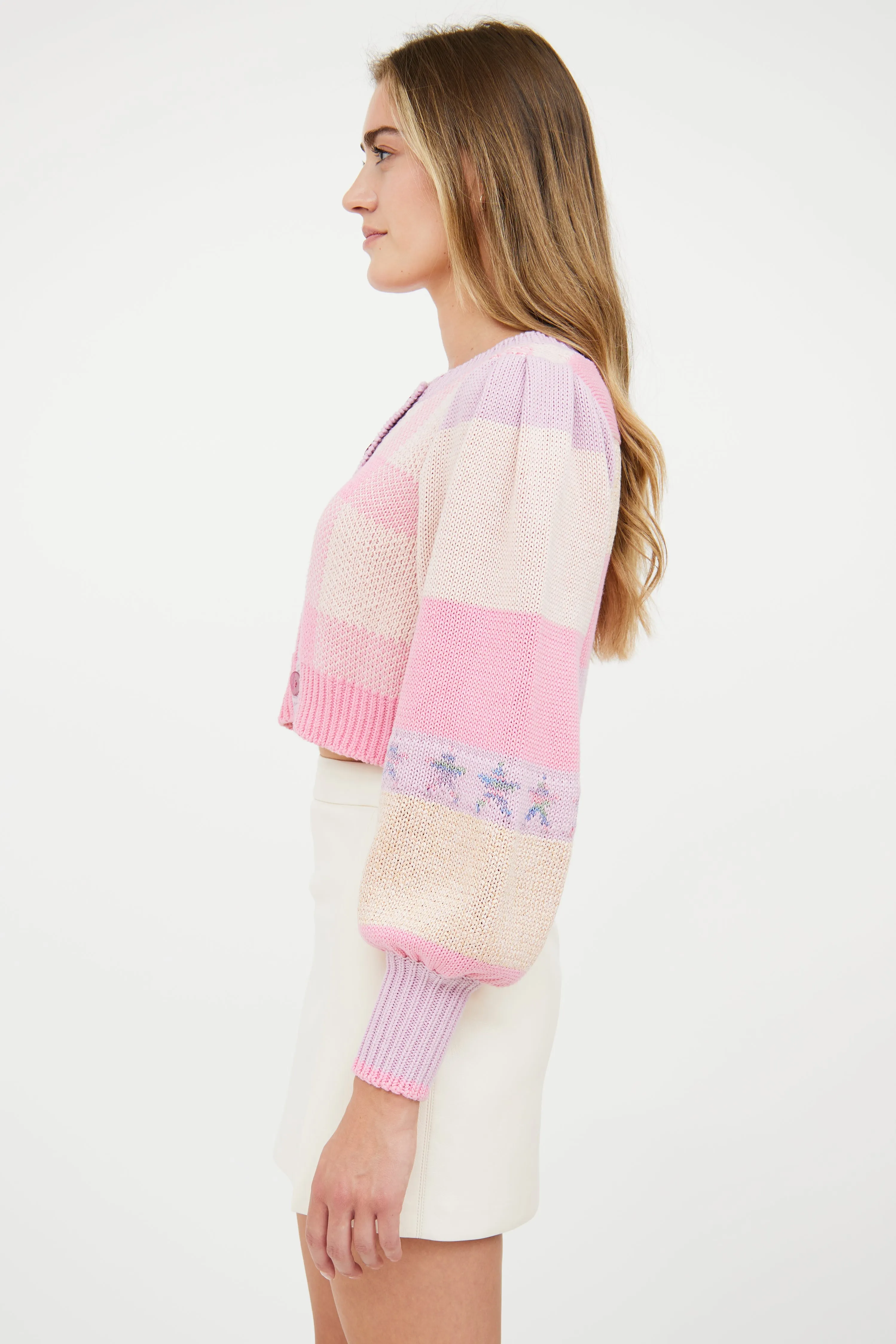 Pink & Multi Pastel Knit Cardigan