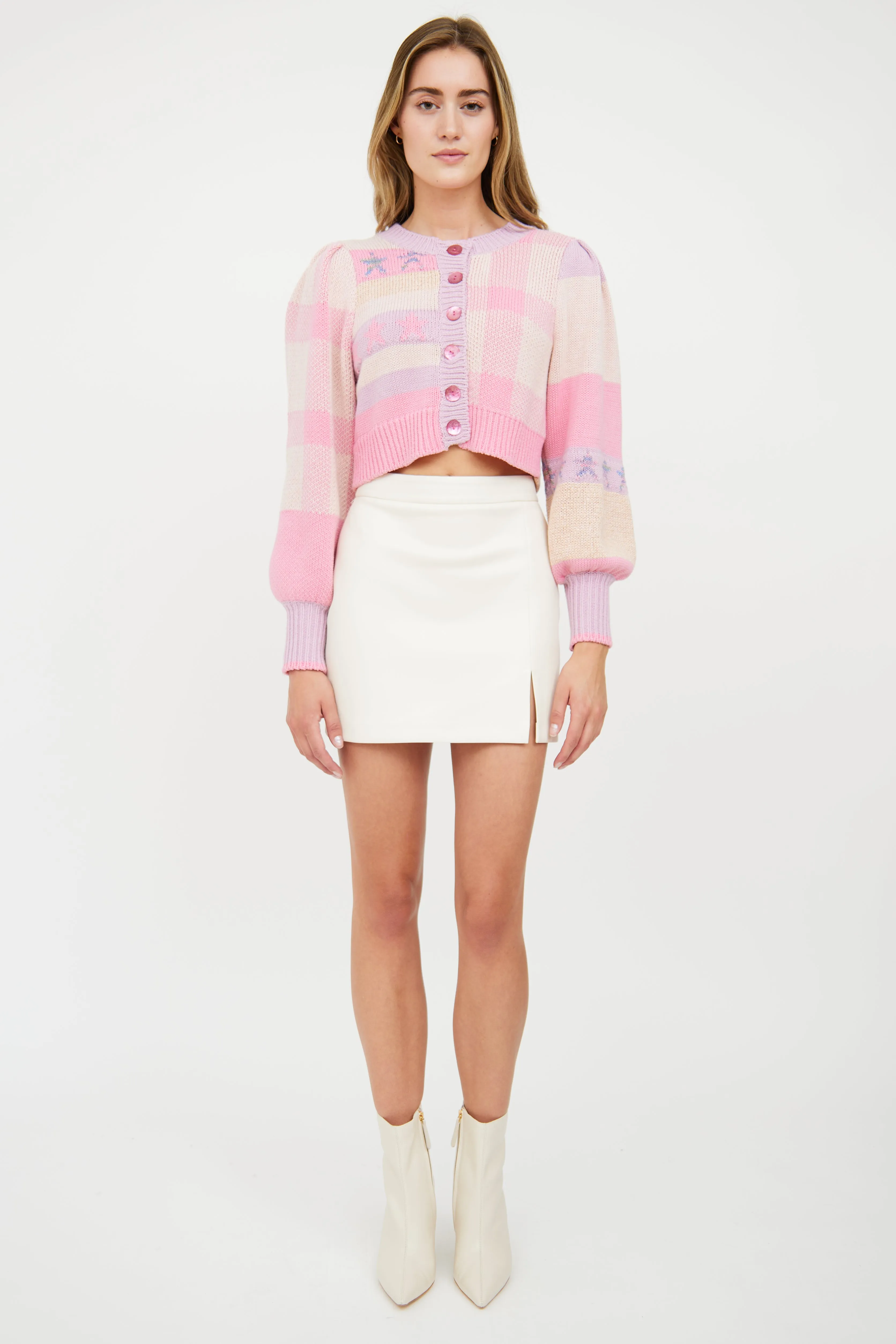 Pink & Multi Pastel Knit Cardigan