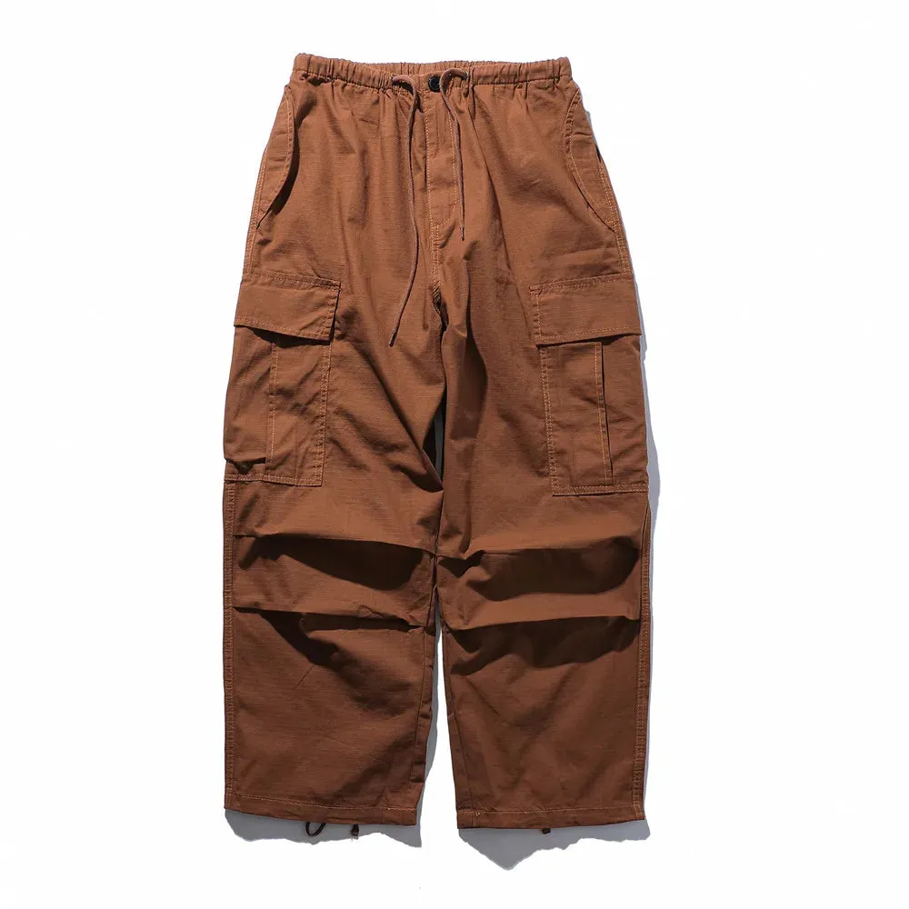 Pocket Cargo Joggers Pants - Pleated Safari Style - Solid Color