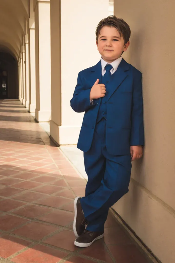 "Mason" Kids Cobalt Suit (5-Piece Set)