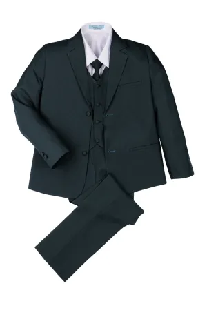 "Mason" Kids Hunter Green Suit (5-Piece Set)