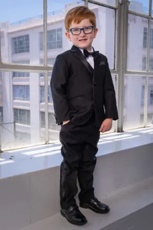 "Princeton" Kids Black Tuxedo (5-Piece Set)