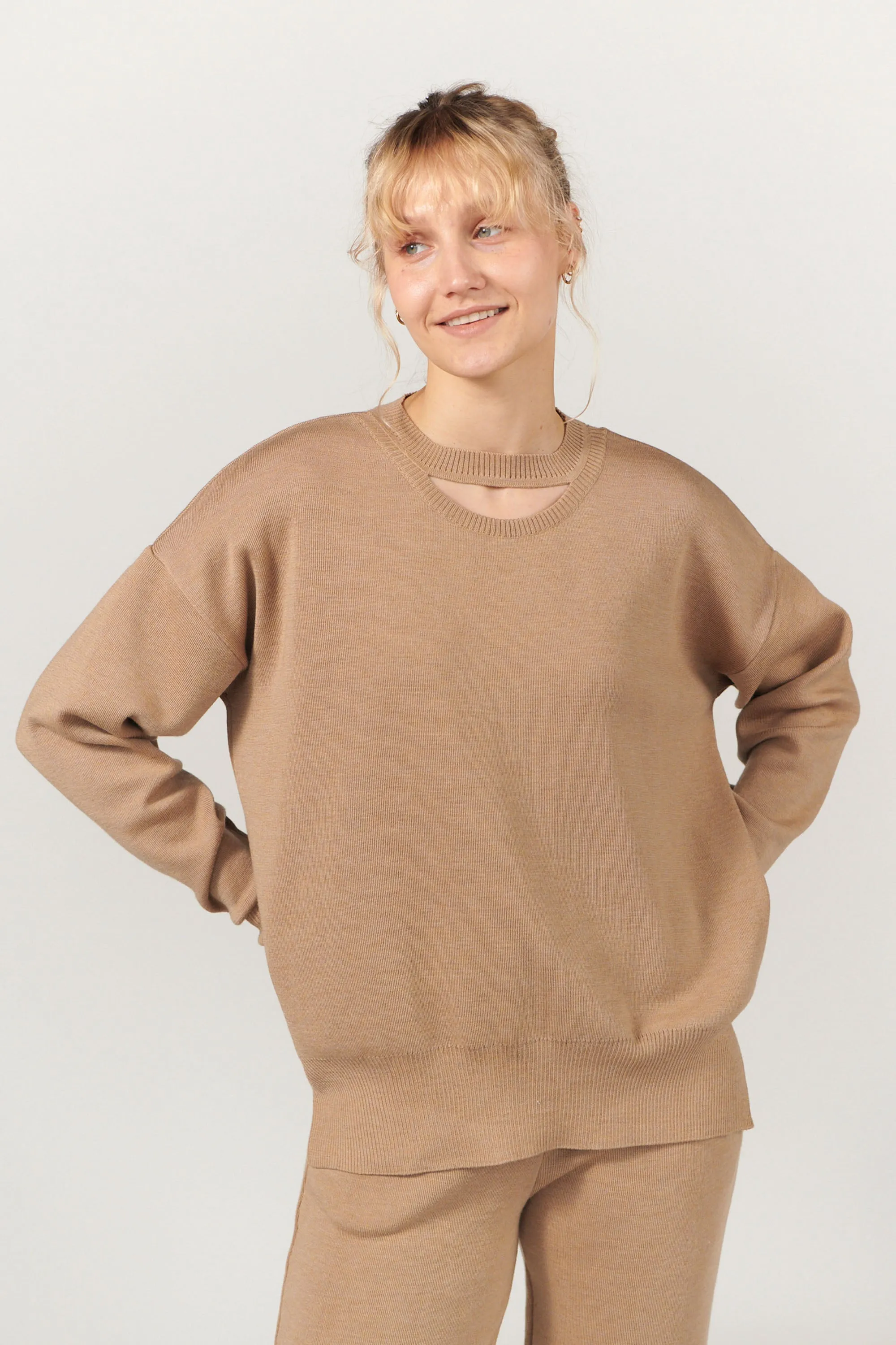 Rotondo 100% Merino Jumper Beige