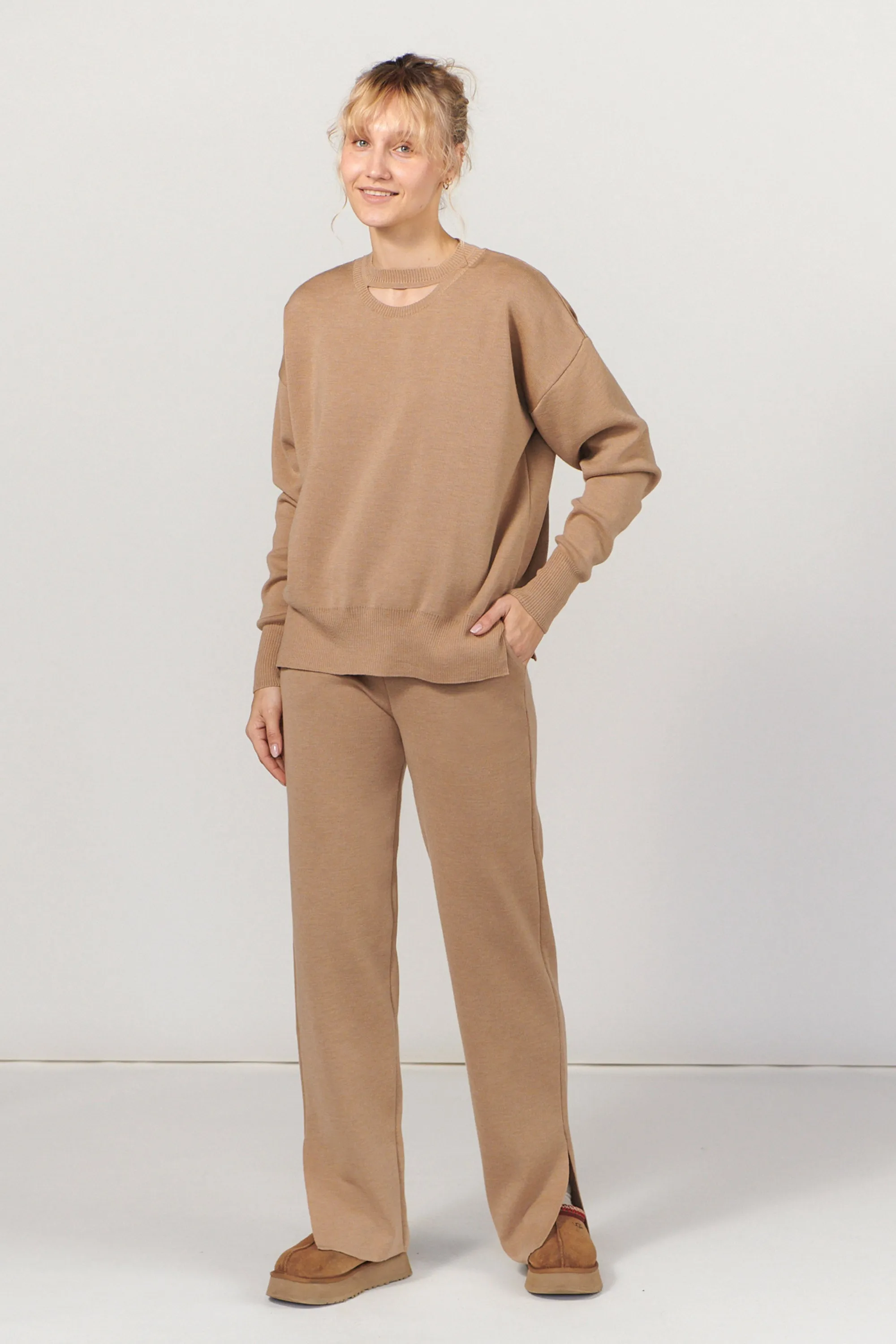 Rotondo 100% Merino Jumper Beige