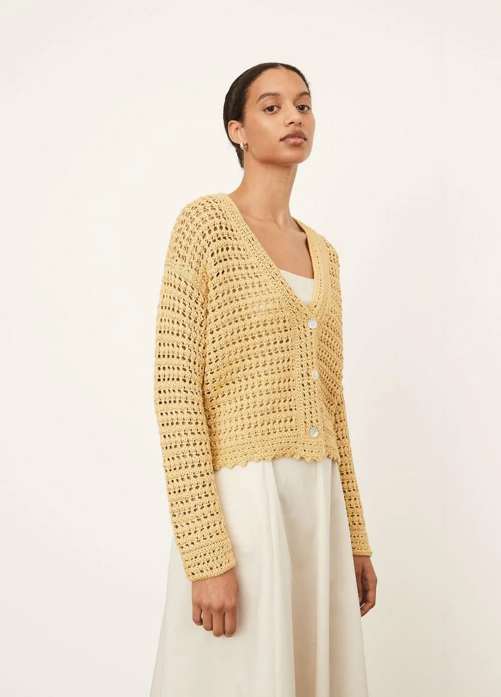 Vince - Crochet Cardigan in Warm Sand