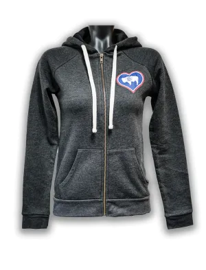 WYO FLAG HEART ZIP HOODIE